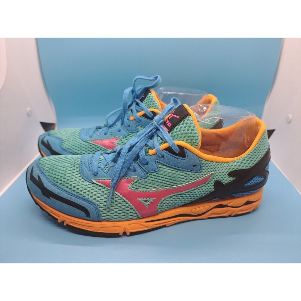 Mizuno Women Size 10.5 Sneakers Aruba Blue Yellow Bks36380 Athletic Shoe